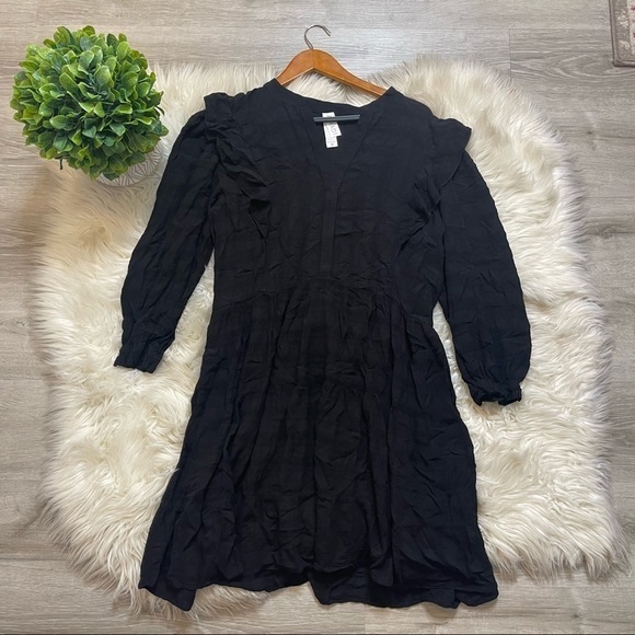 AMADI Anthropologie Rossi Ruffled Tunic‎ Dress Black - Picture 2 of 8